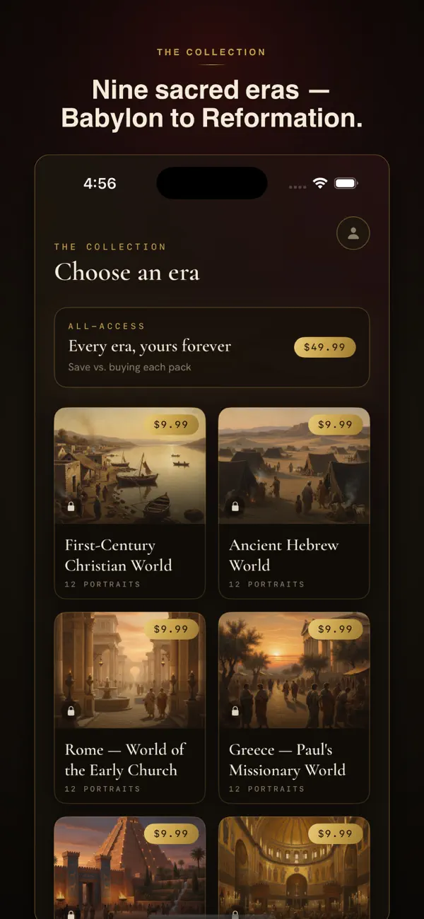 Nine era packs from the Ancient Hebrew world to the Reformation